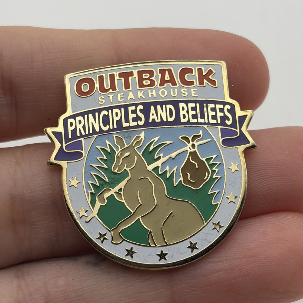 Outback Steakhouse Principles And Beliefs Kangaroo Lapel Hat Pin